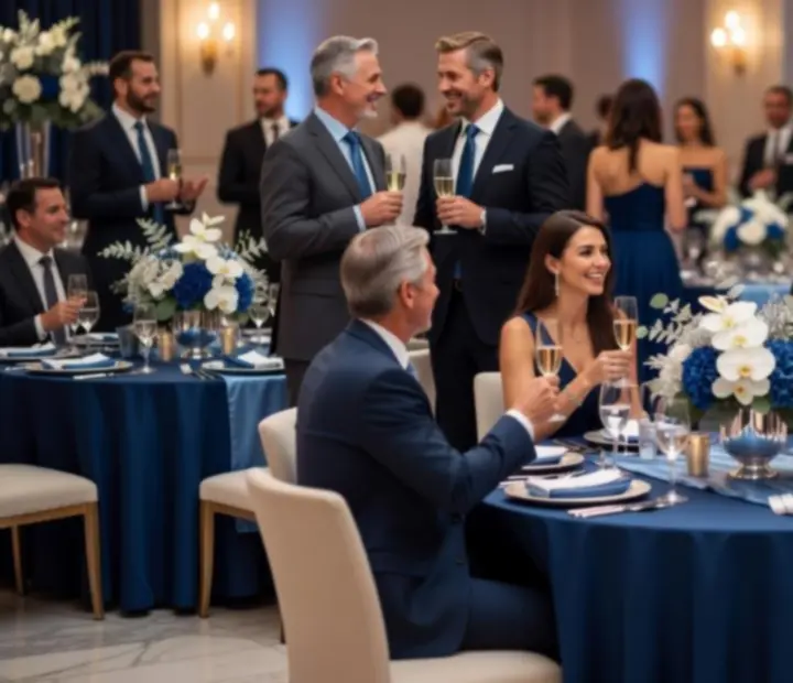 Réception privée élégante avec ambiance lumineuse raffinée